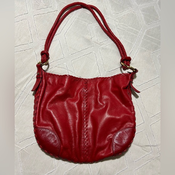 Ralph Lauren Handbags - Ralph Lauren Vintage Red Leather Braided Handbag